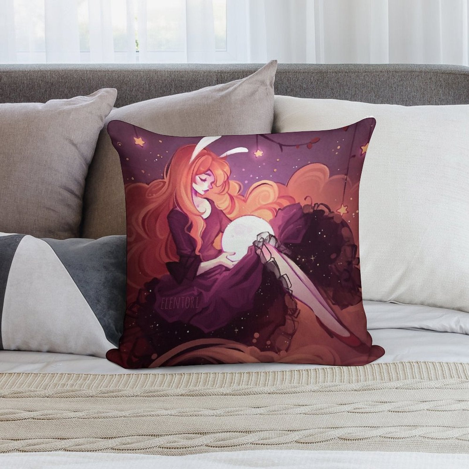 Alena Soft Short Plush Fabric Throw Pillow