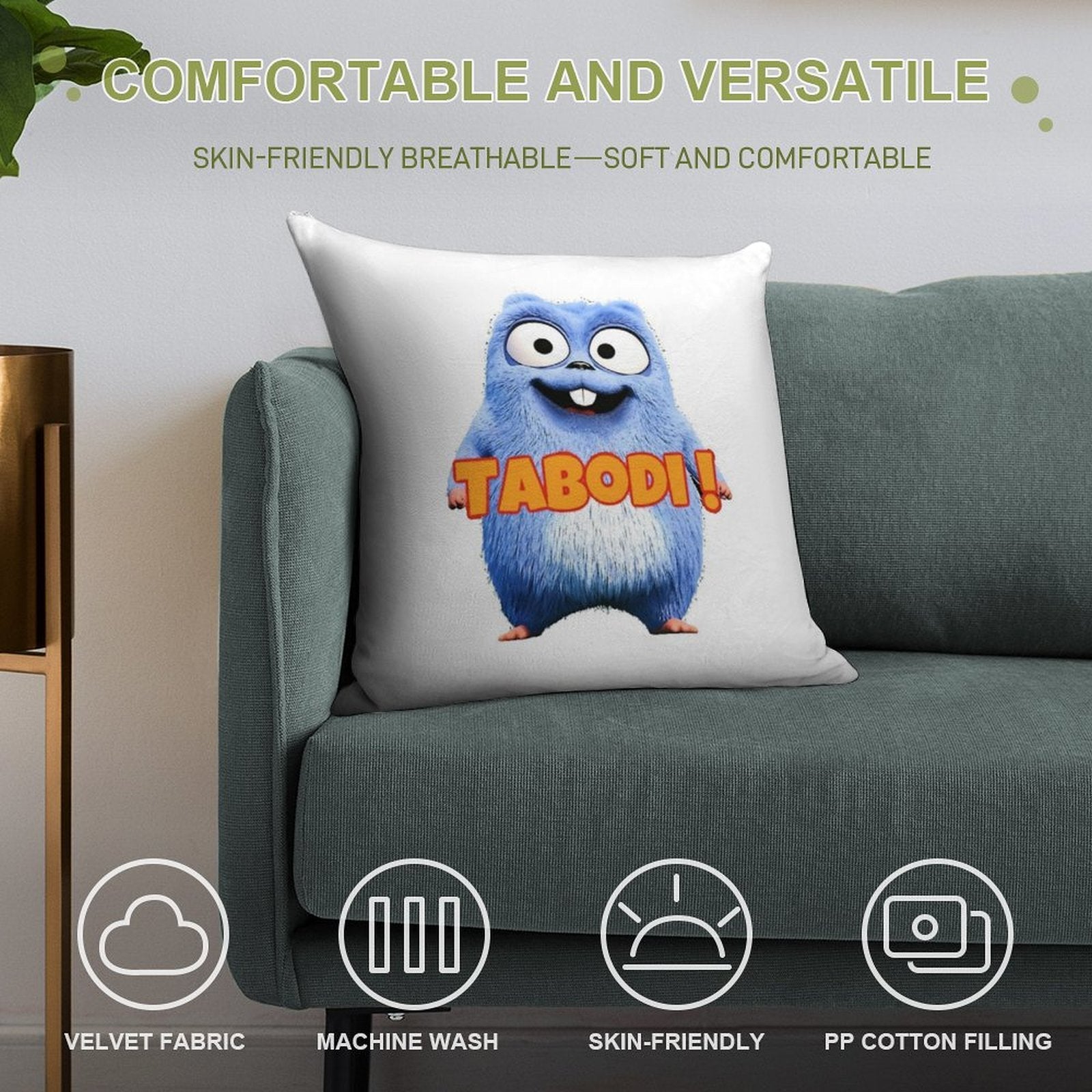 Grizzy&lemming Soft Hidden Zipper Throw Pillow