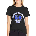 50th Birthday, Birthday Bar Crawl, Birthday Squad  Polyester Blend T-Shirt