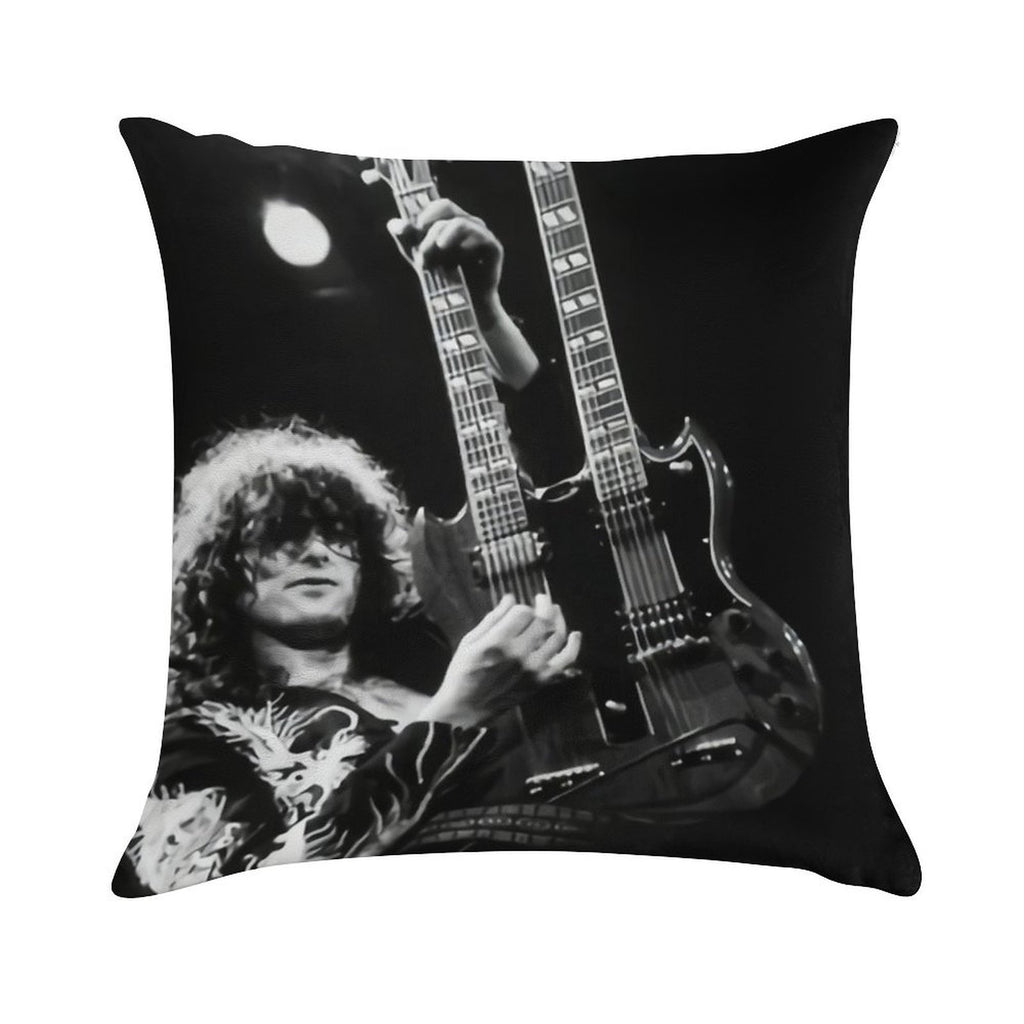 Jimmy Guitaris Poster Soft Hidden Zipper Throw Pillow