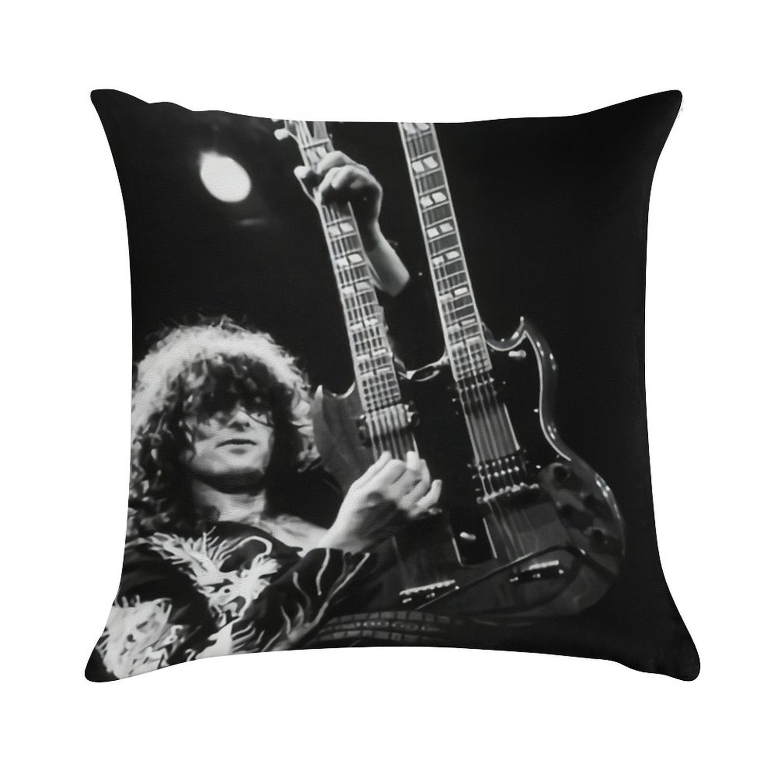 Jimmy Guitaris Poster Soft Hidden Zipper Throw Pillow