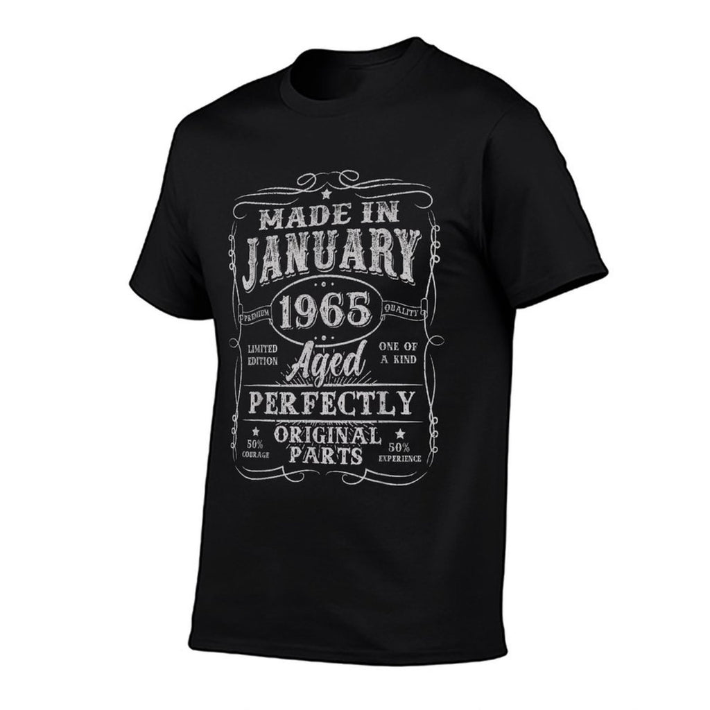 60 Years Old Made In January 1965 Vintage 60th Birthday Men  Vintage-inspired T-Shirt