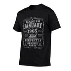 60 Years Old Made In January 1965 Vintage 60th Birthday Men  Vintage-inspired T-Shirt