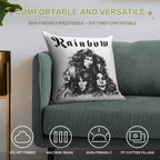 Rainbow Black Skets Soft Reinforced Edging Throw Pillow