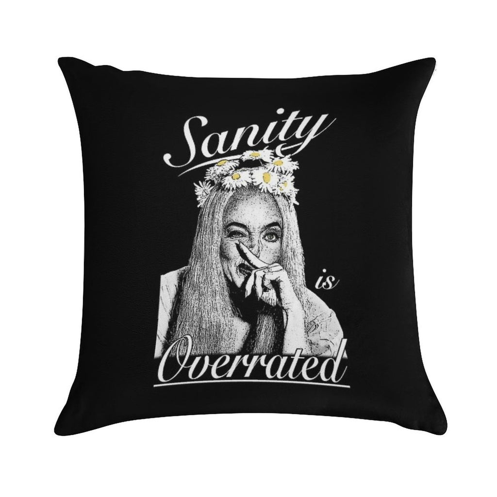 Ophelia- Sanity Is Overrated (B&W) Soft Multiple Sizes Throw Pillow