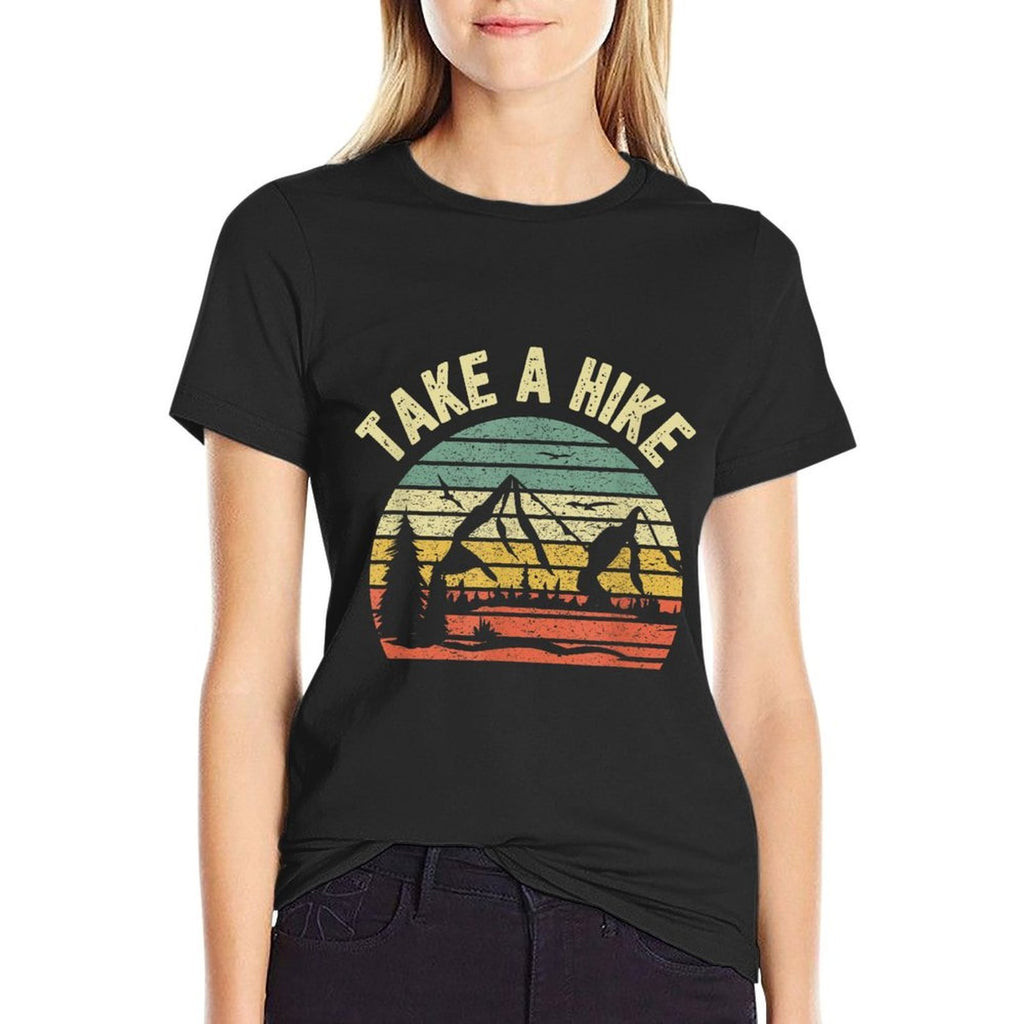 Take A Hike Retro Hiker Outdoors Camping Nature Hiking  Durable T-Shirt