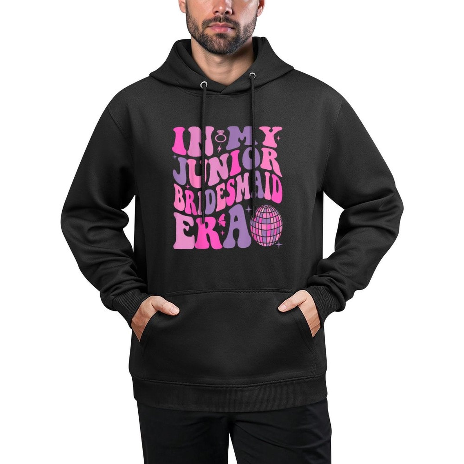 Groovy In My Junior Bridesmaid Era Wedding Bride Engagement Durable Construction Hoodie