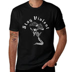 Skeleton Stay Violent Vintage 90s Halloween Spooky Skull  Classic T-Shirt
