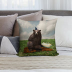 Birthday Bear Soft Skin-Friendly Throw Pillow