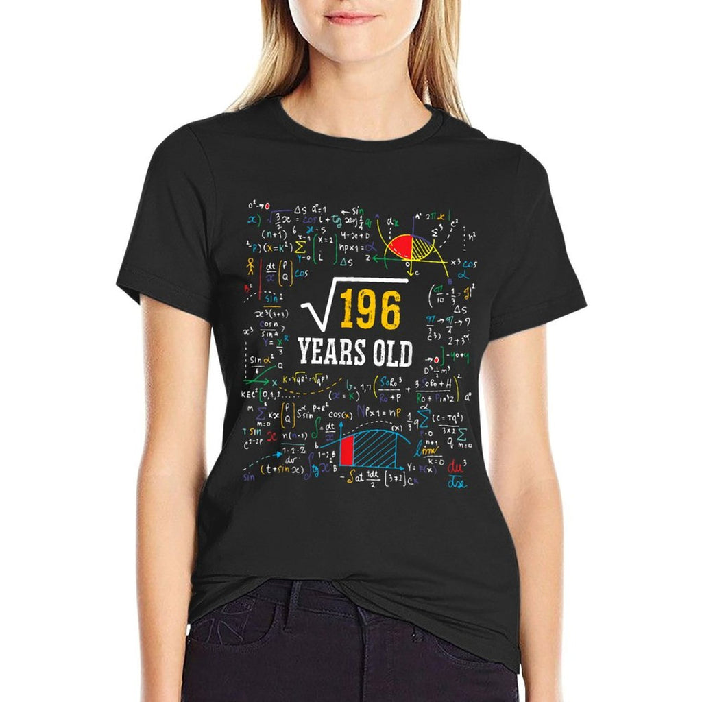 Square Root of 196 Boys Girls 14 Years Old 14th Birthday  High-quality Stitching T-Shirt