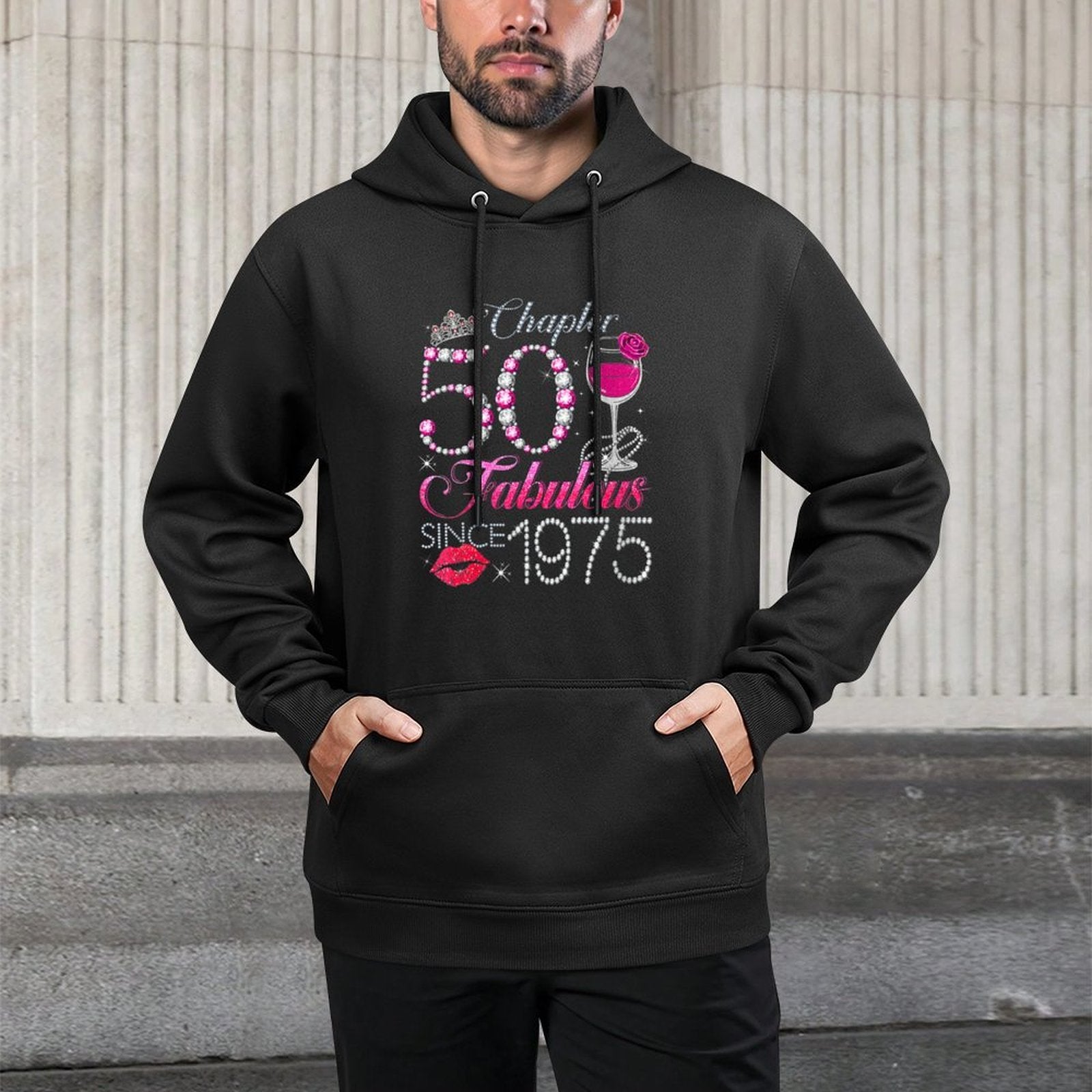 Womens Chapter 50 Fabulous Since 1975 50th Birthday Queen Diamond Unisex Design Hoodie