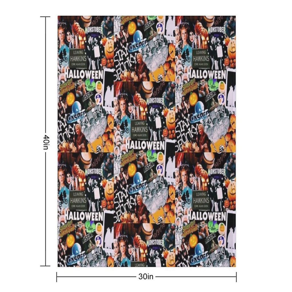 Halloween Collage Durable Throw Blanket