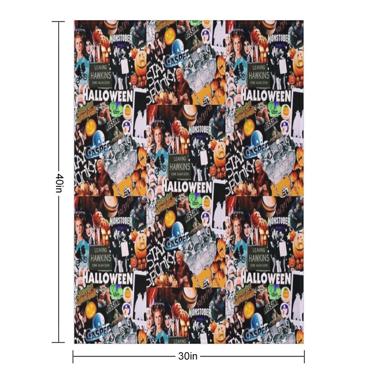 Halloween Collage Durable Throw Blanket