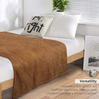 Light Brown Leather Design Velvety-soft Throw Blanket