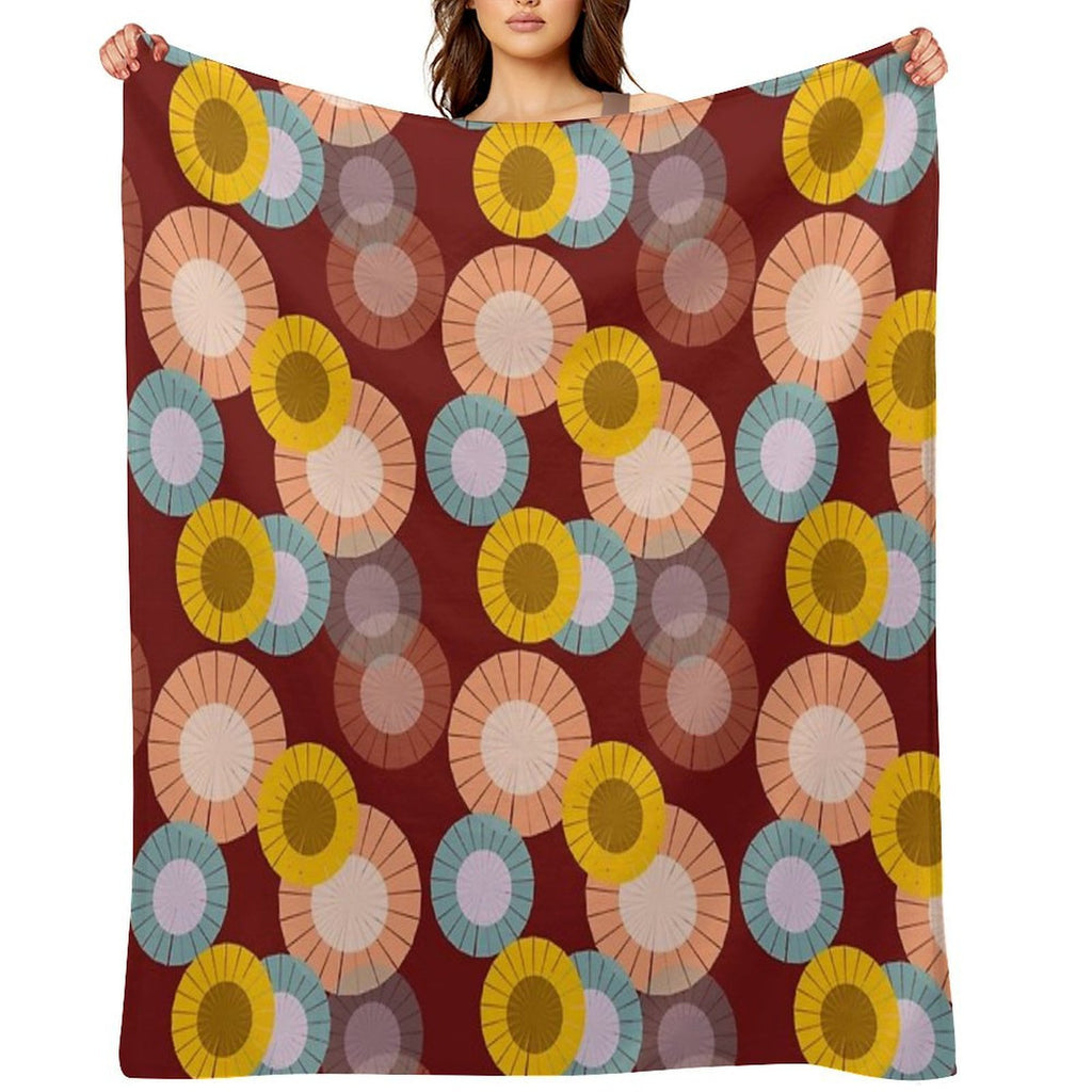 Abstract Floral Pattern Eco-conscious Throw Blanket