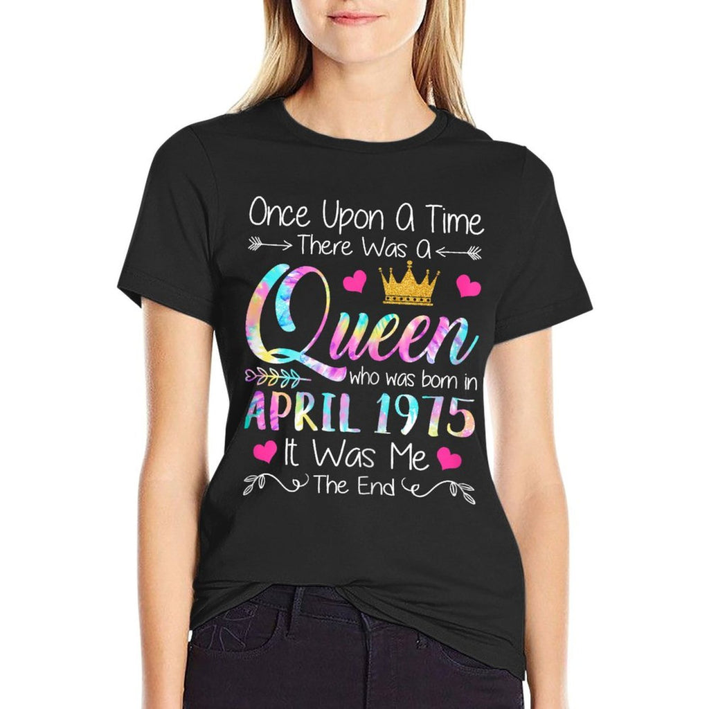 50th Birthday Gift Girl 50th Birthday Queen April 1975  Classic T-Shirt