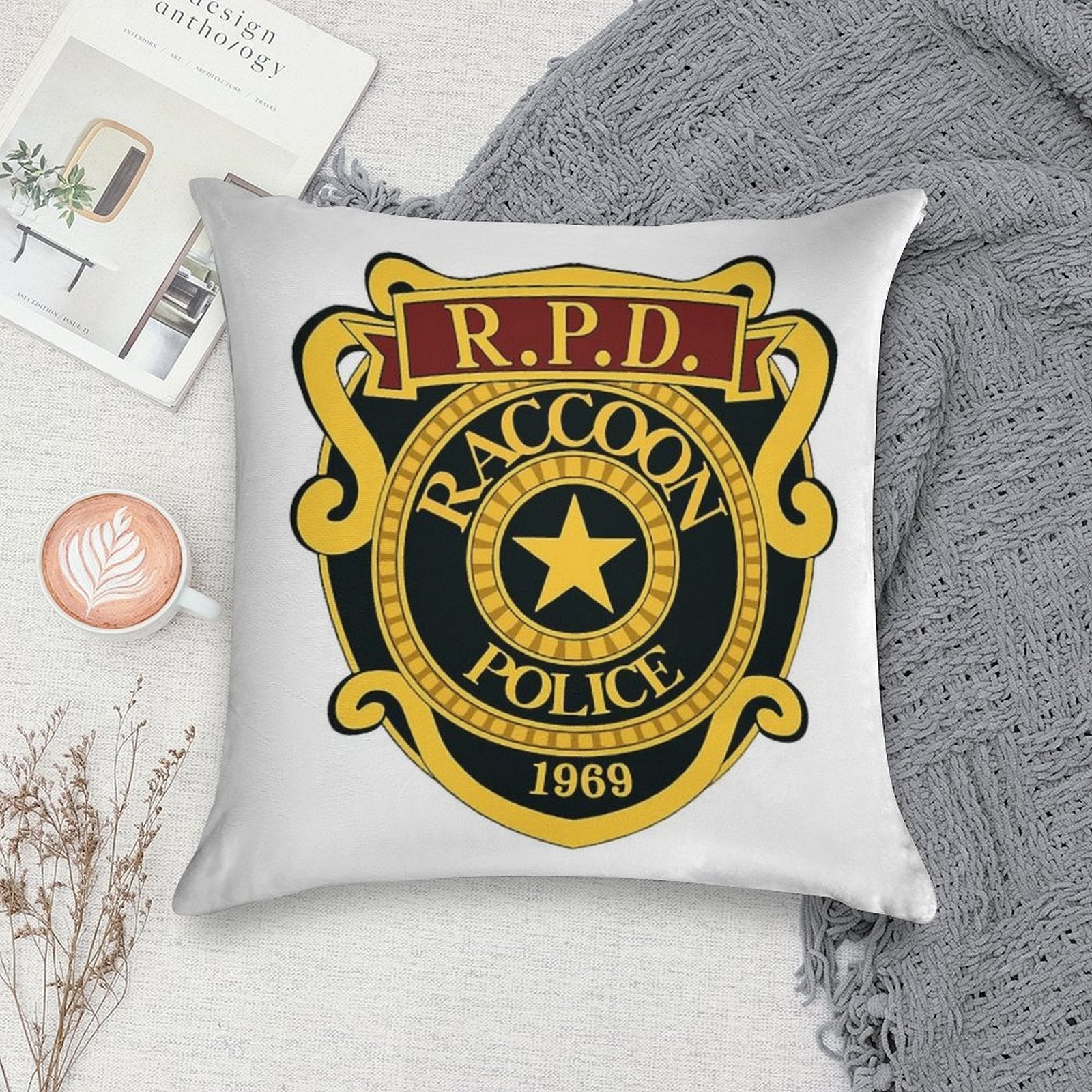Resident Evil RPD Remake Logo Soft Home Decor Throw Pillow