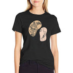 Abstract Minimalist Woman Face Line Art Floral Flower  Graphic-printed T-Shirt
