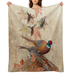 Common Pheasant Wrinkle-free Throw Blanket