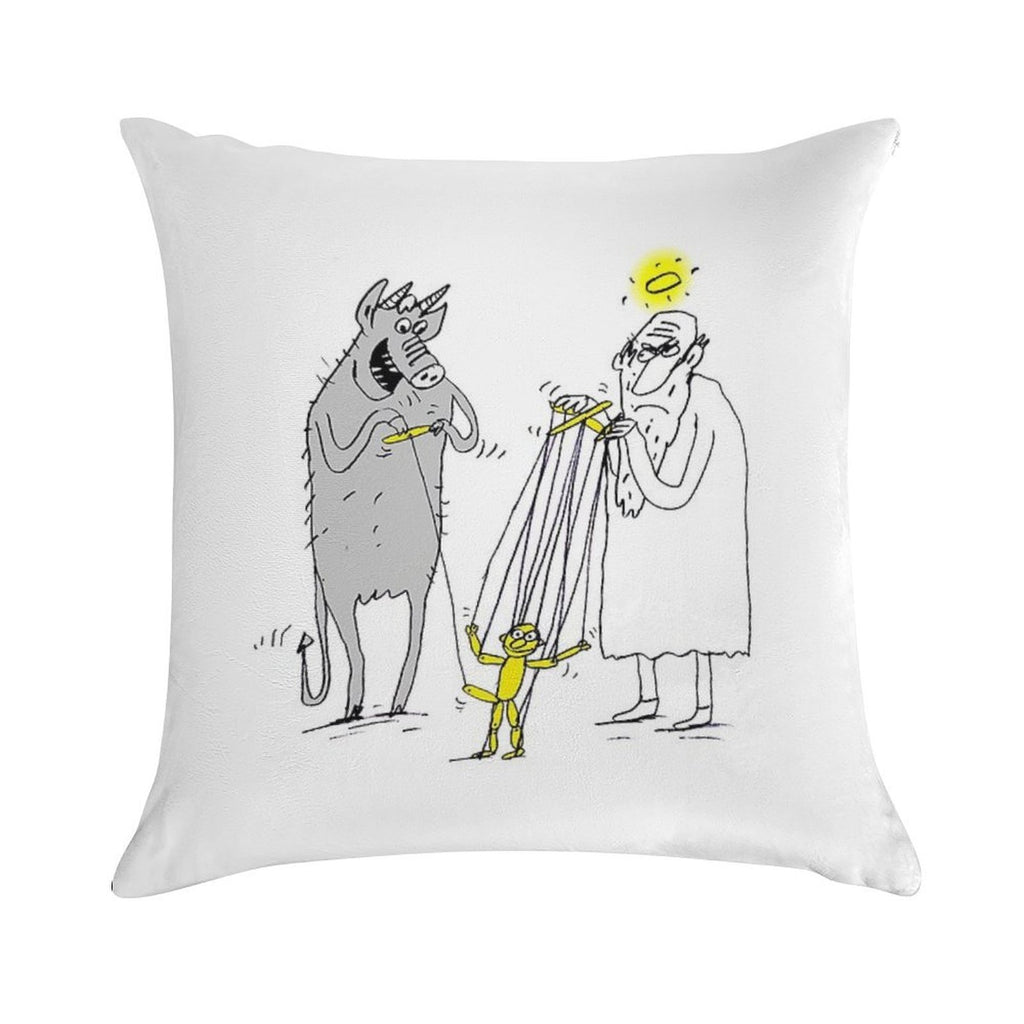 Who Pulls Which String Soft Warmth Comfort Throw Pillow