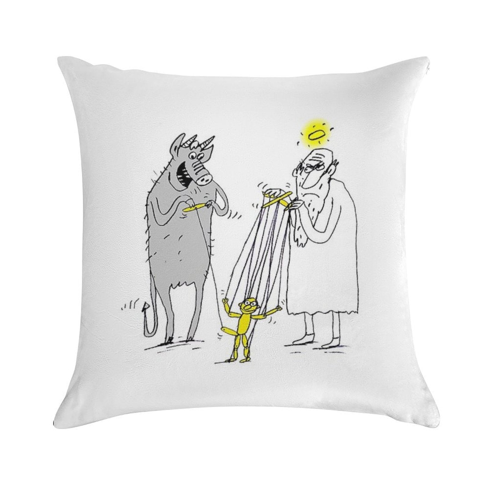 Who Pulls Which String Soft Warmth Comfort Throw Pillow