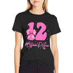12 Year Old Official Pre-teen 12th Birthday Coquette Girl  Trendy Pattern T-Shirt