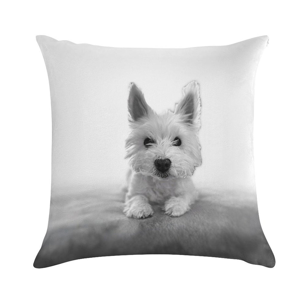 Little Blue The Westie Soft Luxury Feel Throw Pillow
