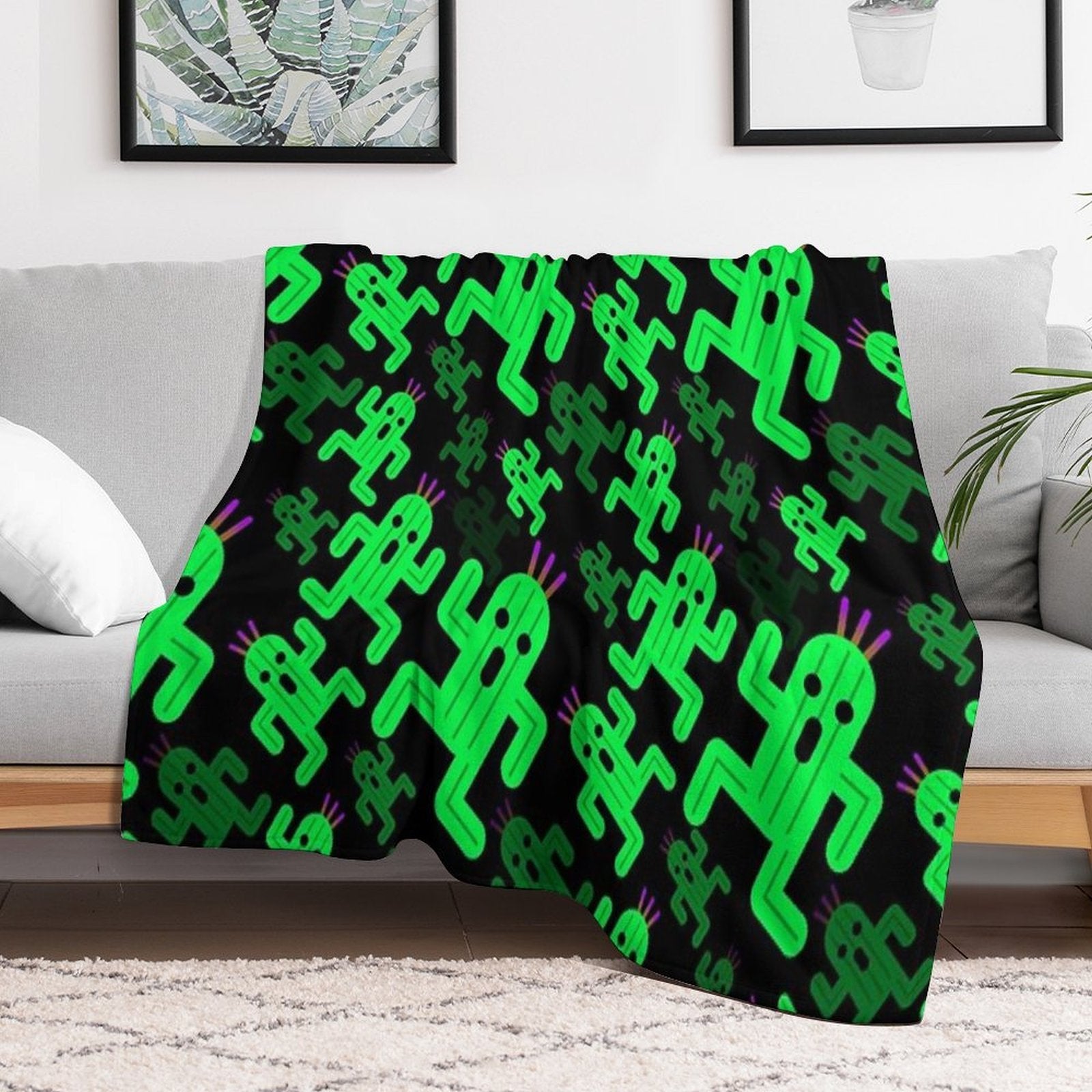 Cactuar Pattern Multi-functional Throw Blanket