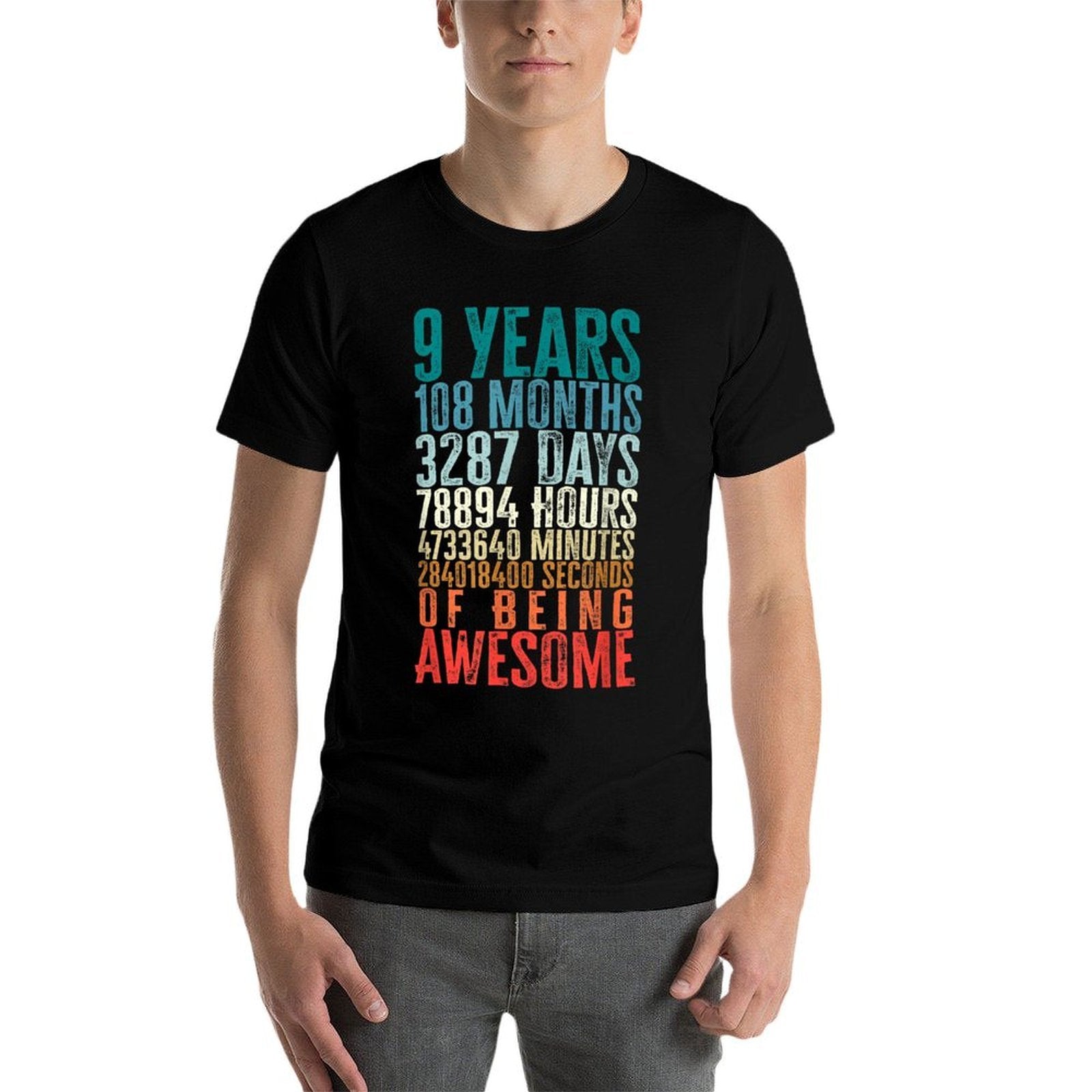 9 Years 108 Months Of Being Awesome Happy 9th Birthday Gifts  Cotton T-Shirt