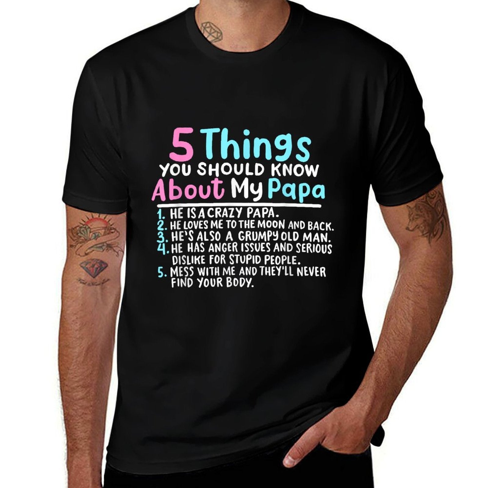 5 Things You Should Know About My Papa Funny Kids Girl  High-quality Stitching T-Shirt