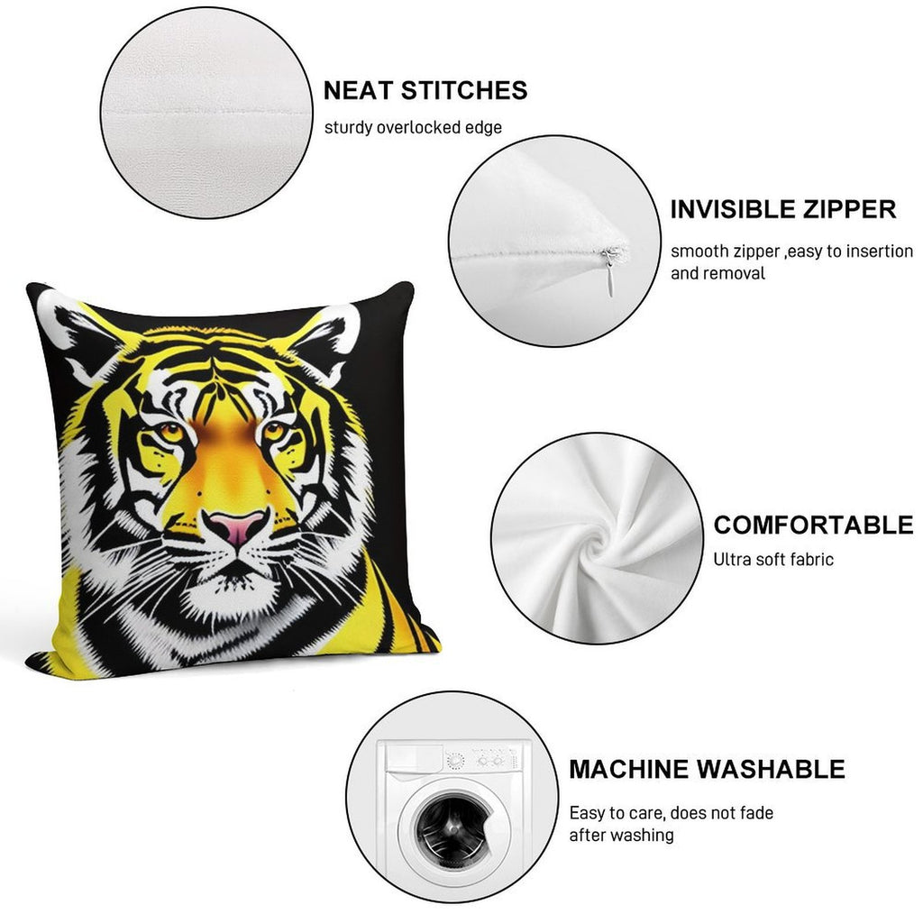 The Tiger Soft Reinforced Edging Throw Pillow