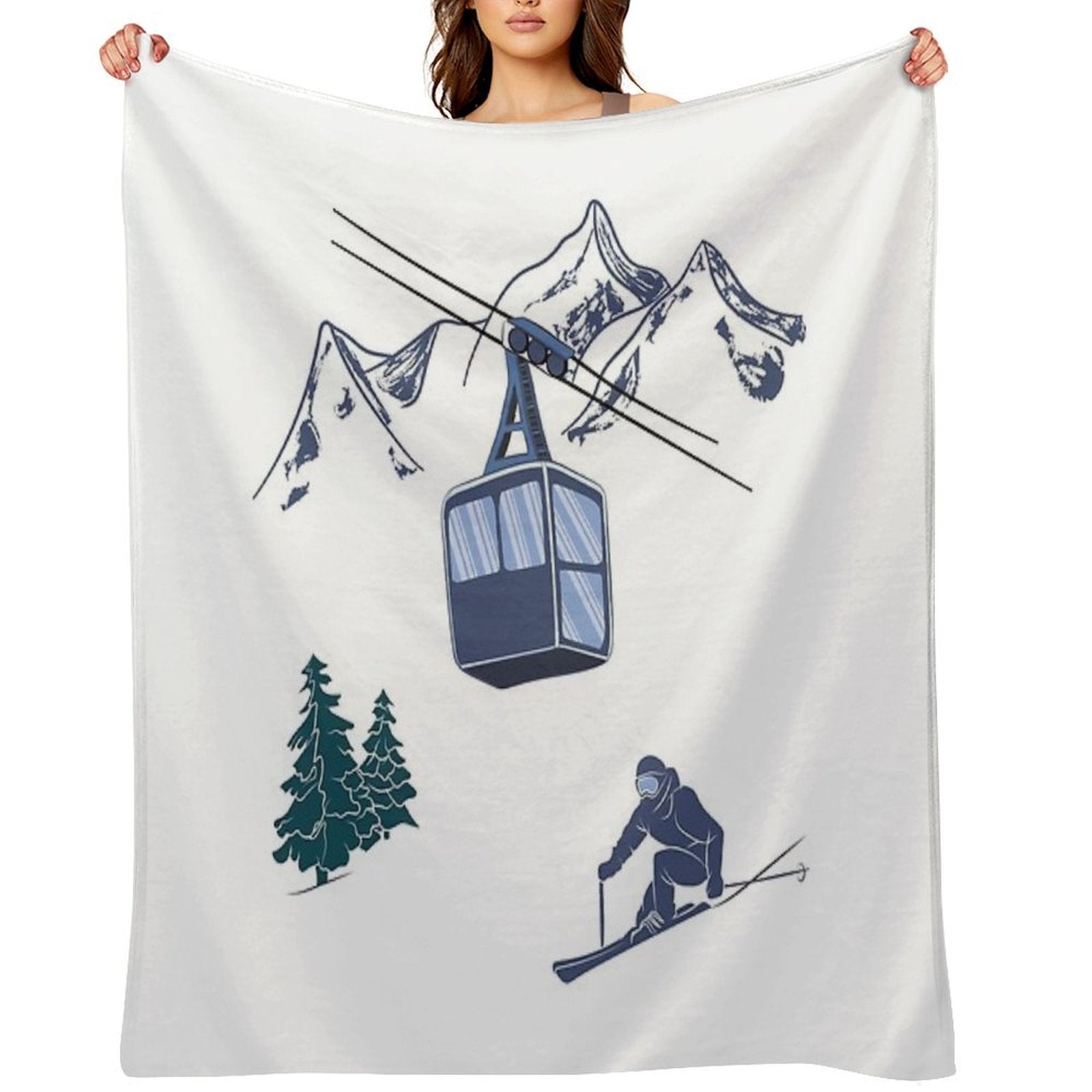 Ski Lift Resort Winter Sports Scene All-season Throw Blanket