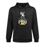 Lucky 1980 Dabbing Unicorn 40th Birthday Gifts for Women Pilling-Resistant Hoodie