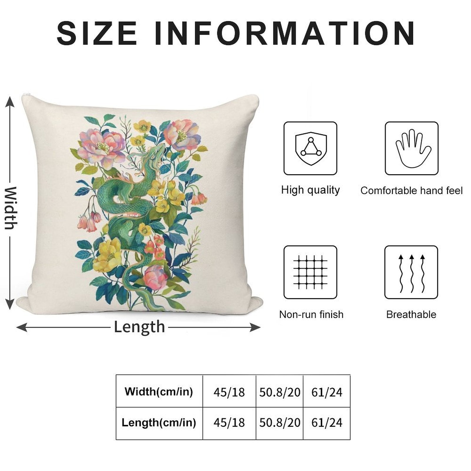 Floral Dragon Soft Bedroom Essential Throw Pillow