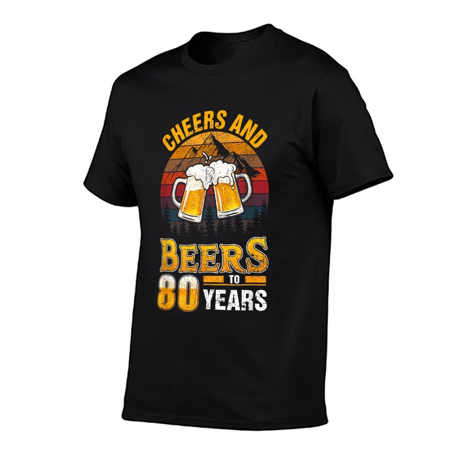 Cheers And Beers To 80 Years - 80th Birthday  Graphic-printed T-Shirt