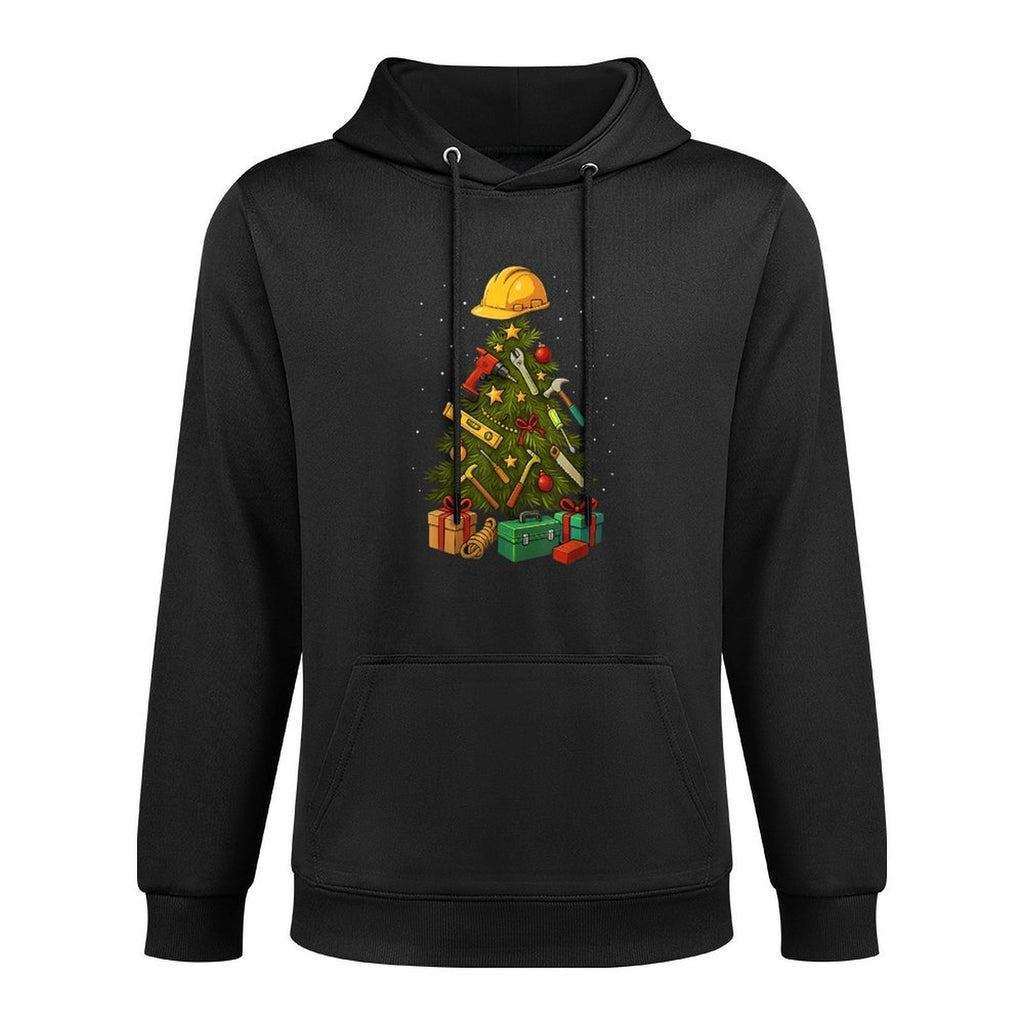 Builder Xmas Workman Tree Christmas Easy Care Hoodie