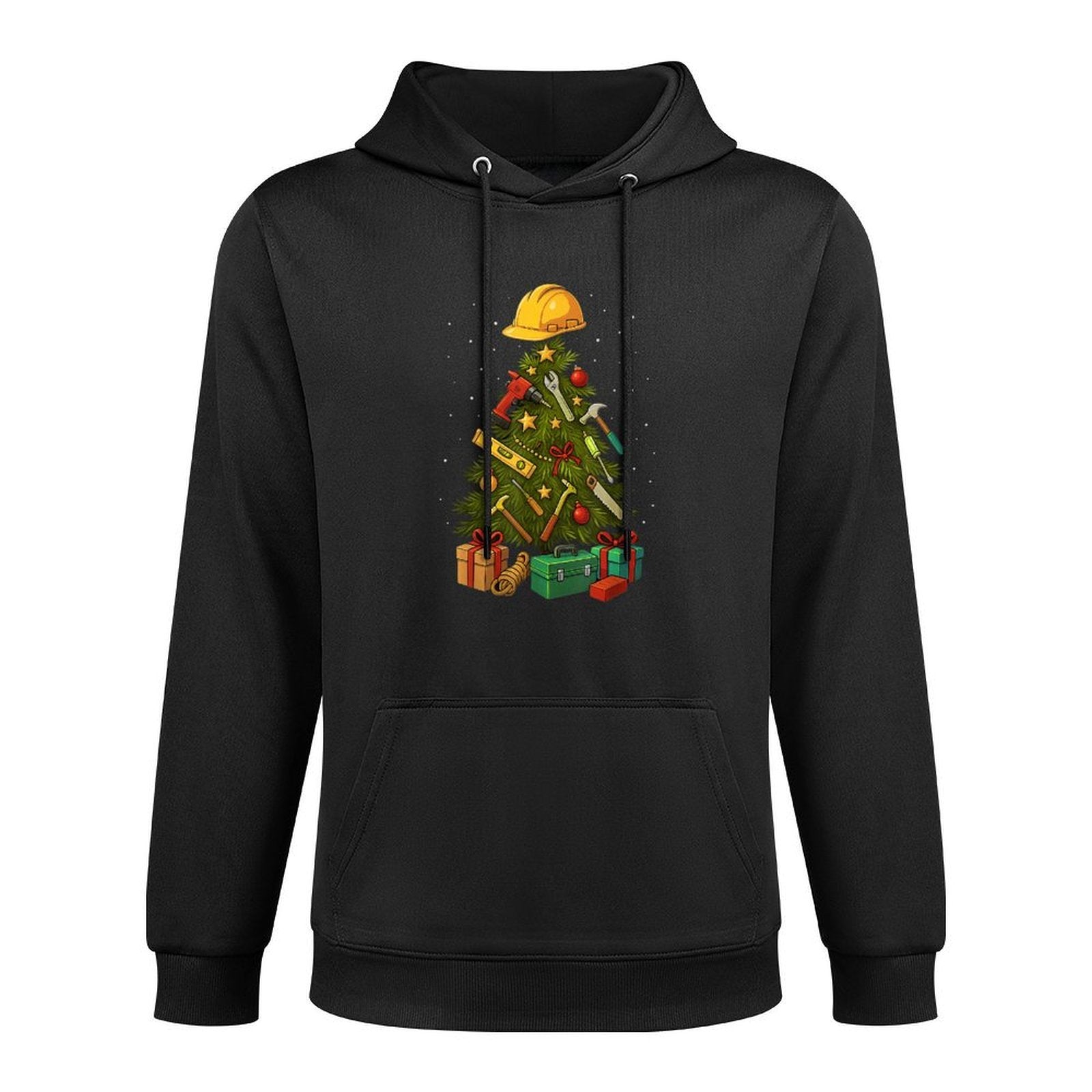 Builder Xmas Workman Tree Christmas Easy Care Hoodie