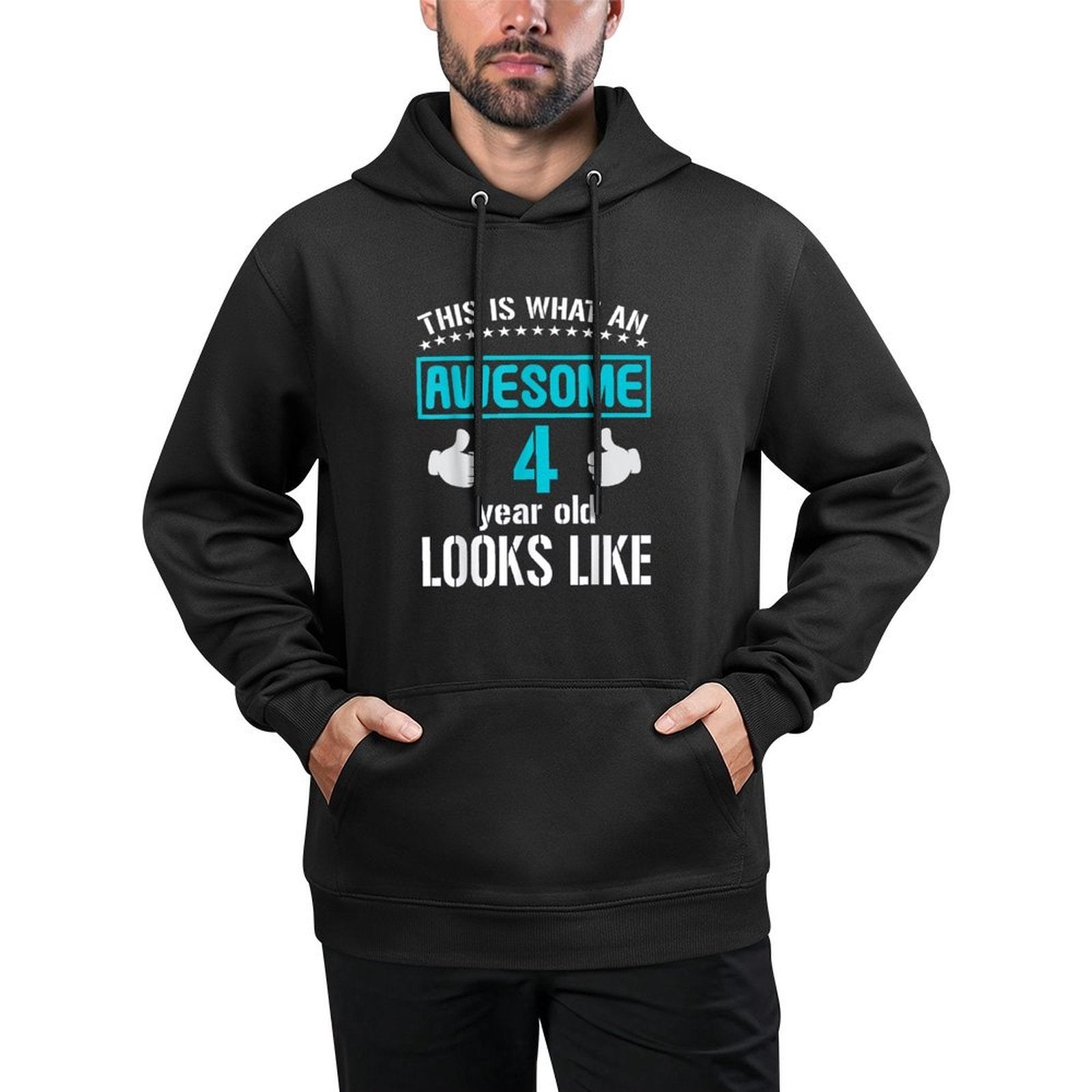 This Is What An Awesome 4 Year Old Looks Like Birthday Kids Unisex Design Hoodie