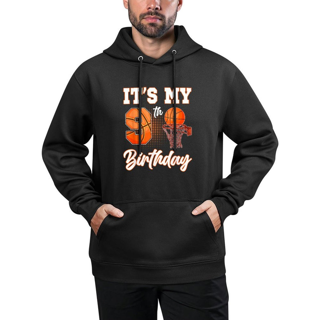 Its My 9th Birthday Basketball Theme Party 9 Years Old Breathable Fabric Hoodie
