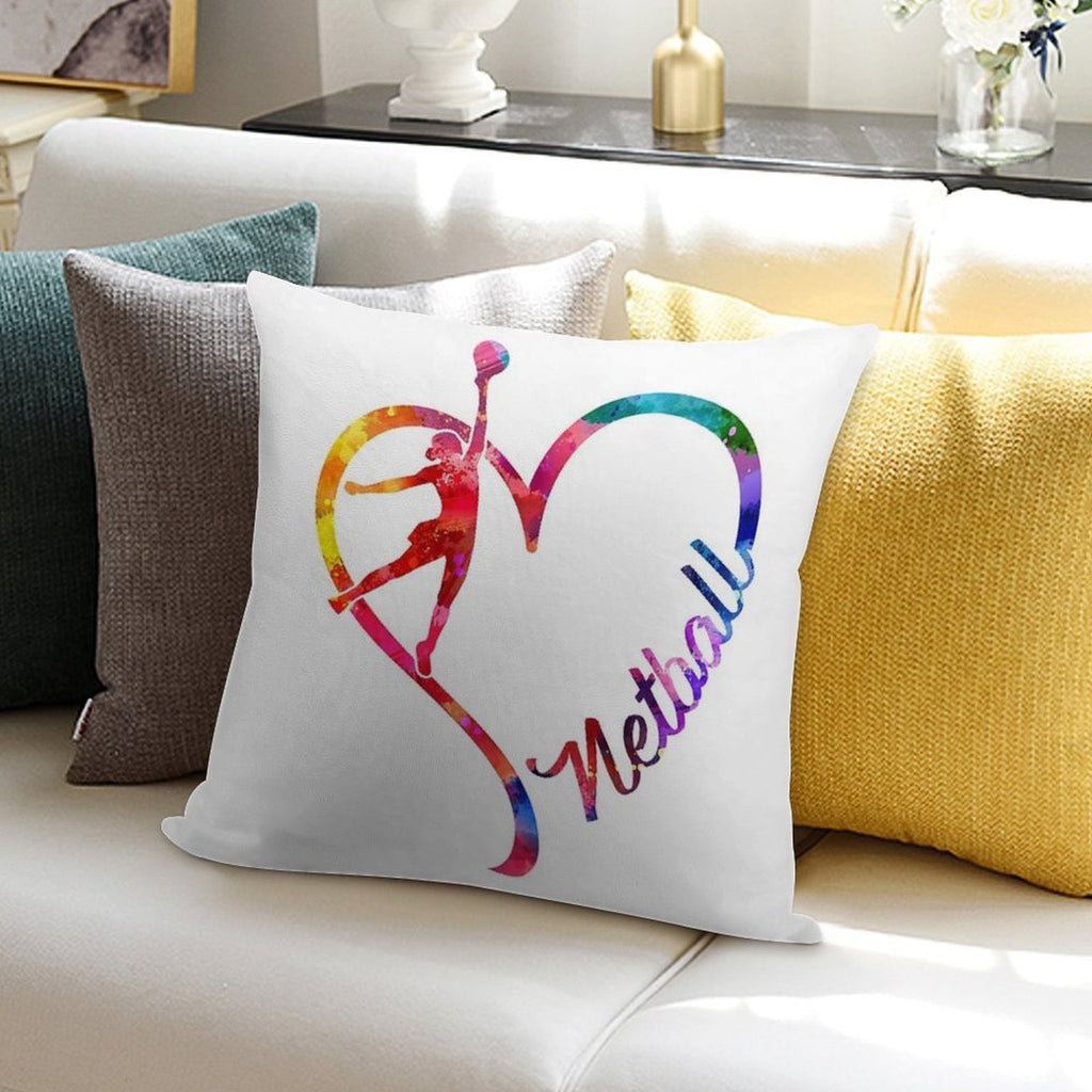 Netball Heart Soft High-Density Material Throw Pillow