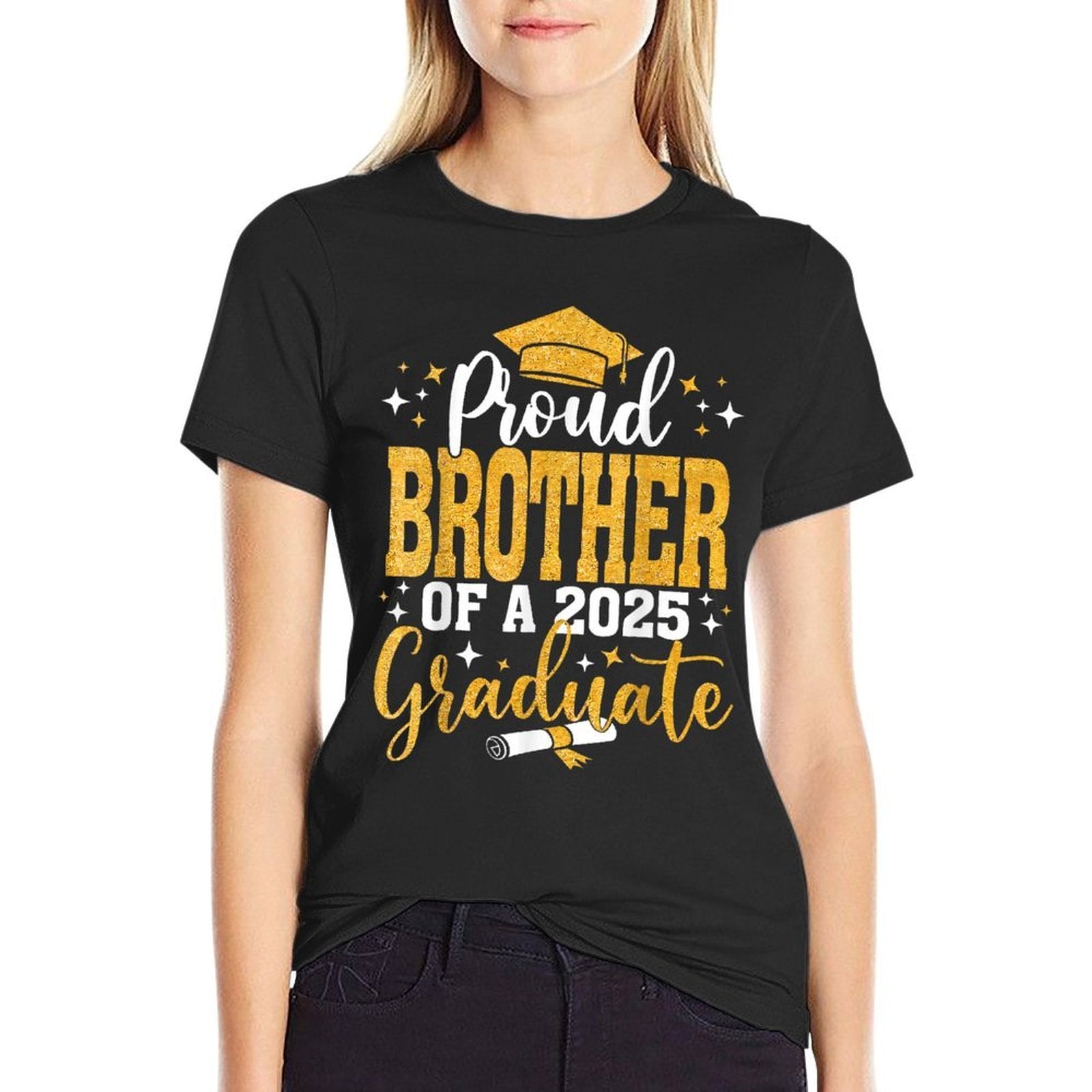 Proud Brother Of A Class Of 2025 Graduate Senior 2025  Fade-proof Color T-Shirt