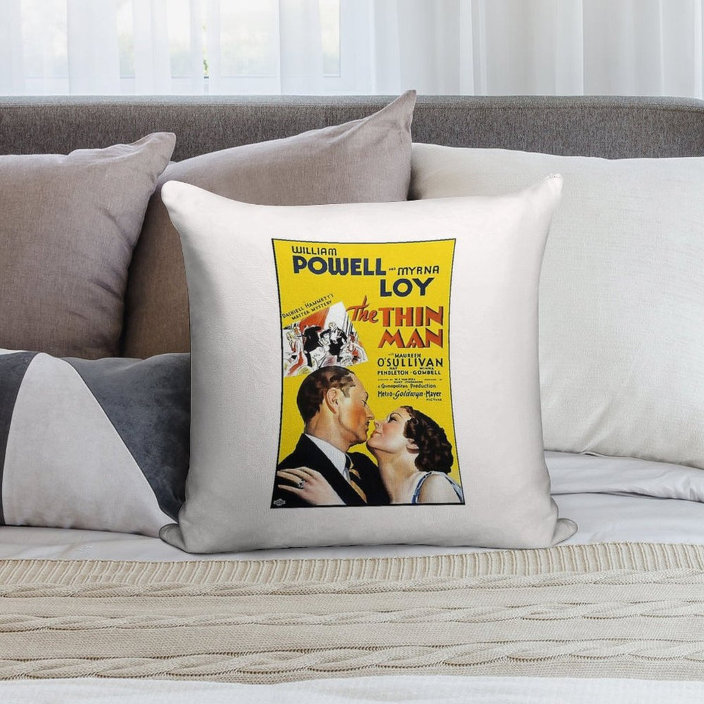 Retro Movie Art - The Thin Man Soft High-Density Material Throw Pillow