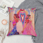 Valentine Rainbow Soft Short Plush Fabric Throw Pillow