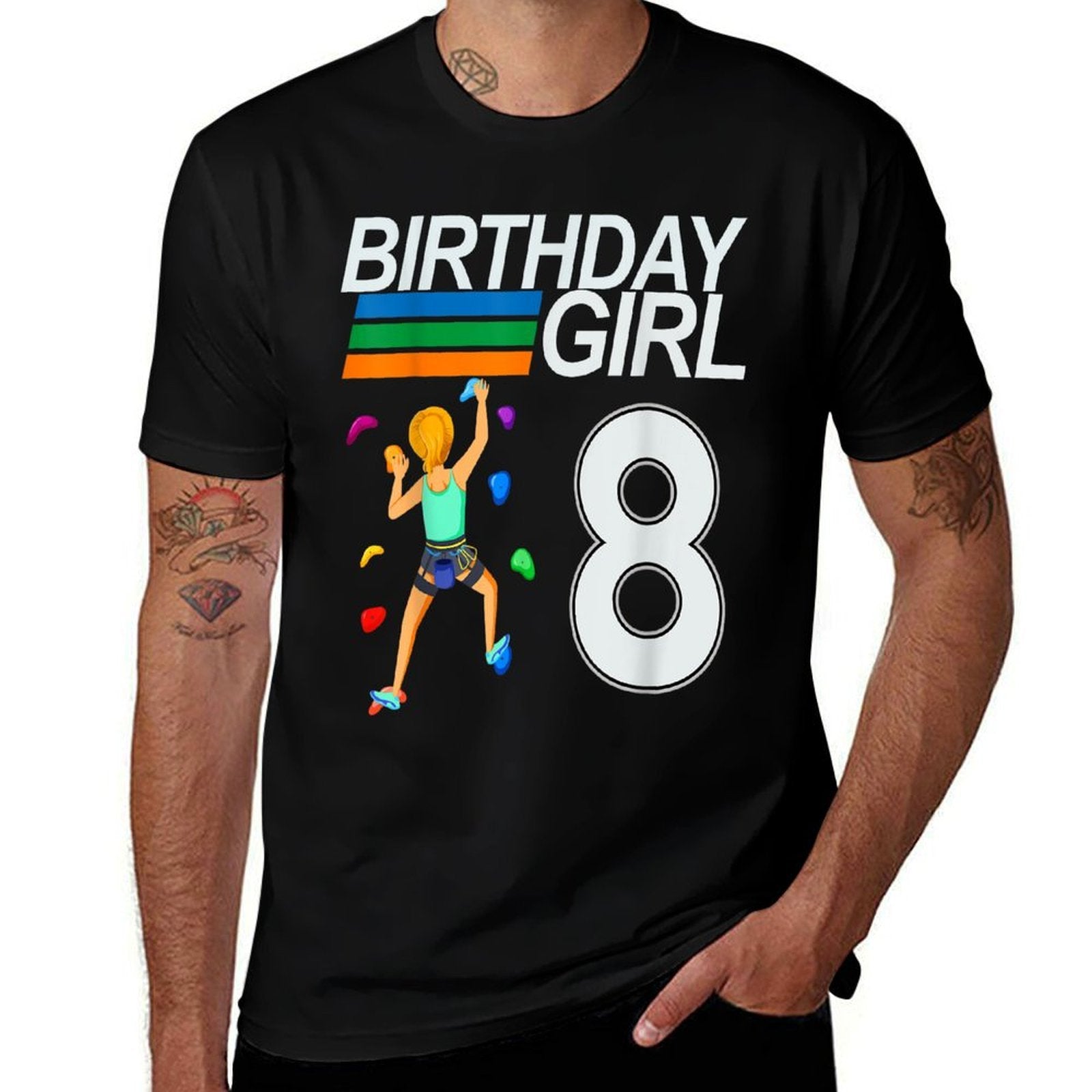 8 Years Old Birthday Bouldering Rock Climbing for Girls  Odor-resistant T-Shirt