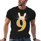 9th Birthday Rabbit Nine Year Old Sweet Baby Bunny Ears  Eco-friendly Material T-Shirt