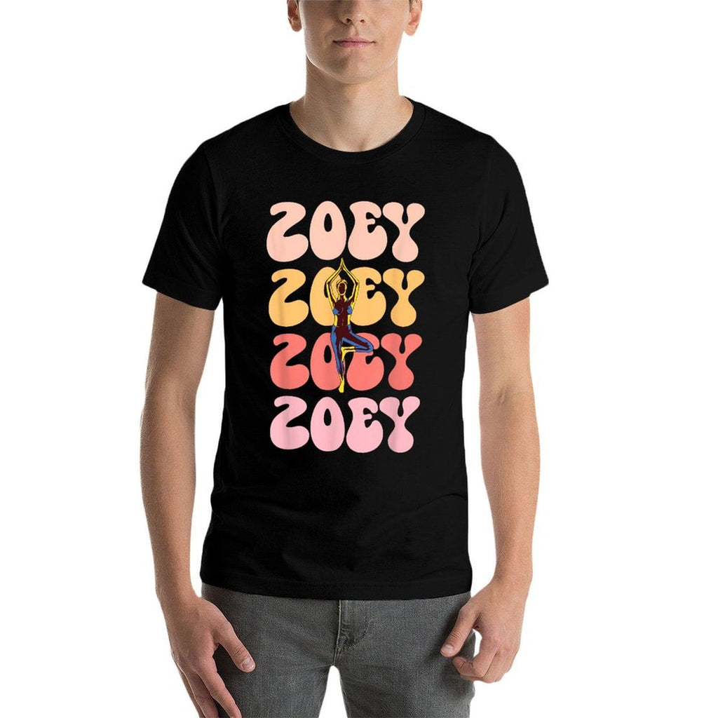 Zoey Retro Name Yoga Hobby  Soft T-Shirt