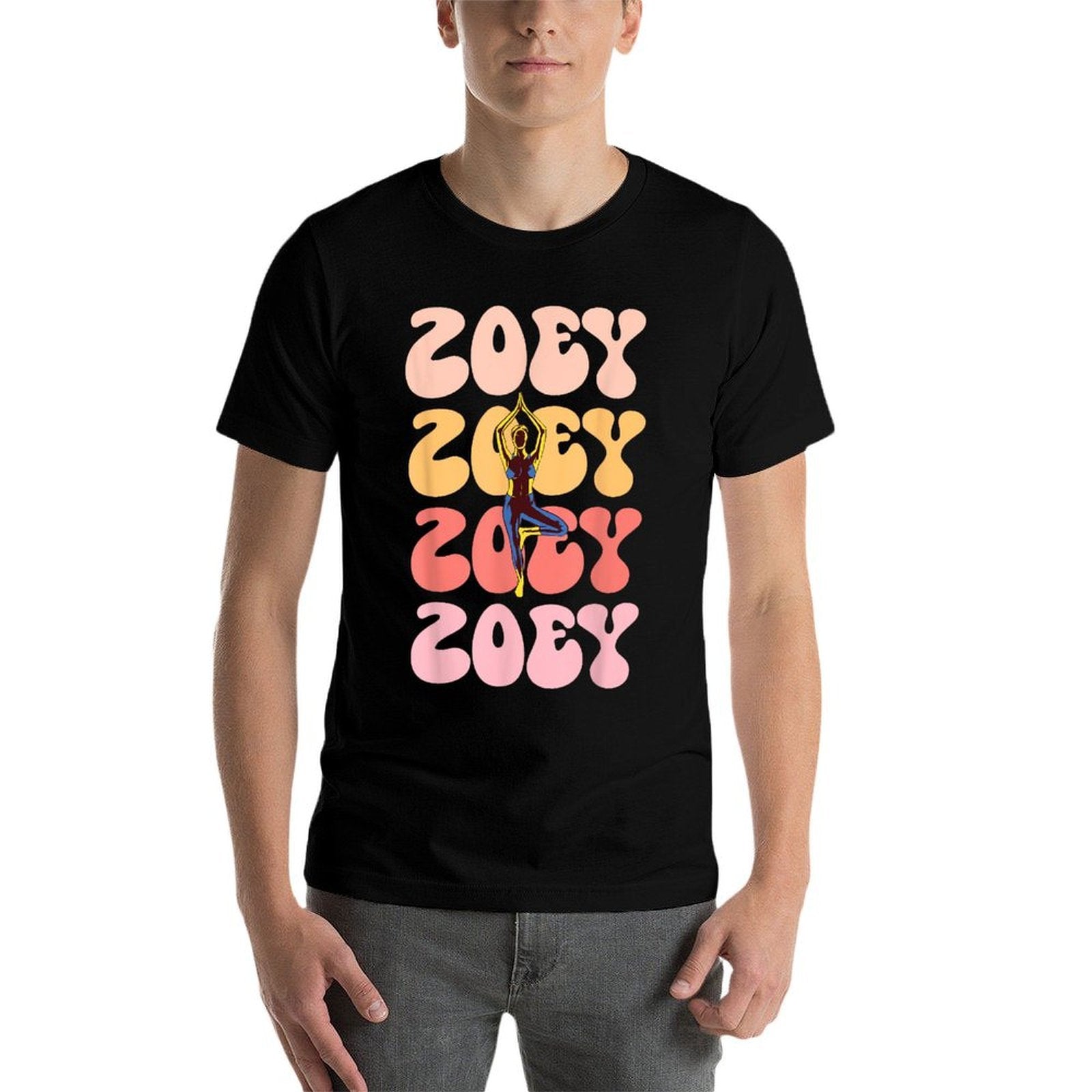 Zoey Retro Name Yoga Hobby  Soft T-Shirt