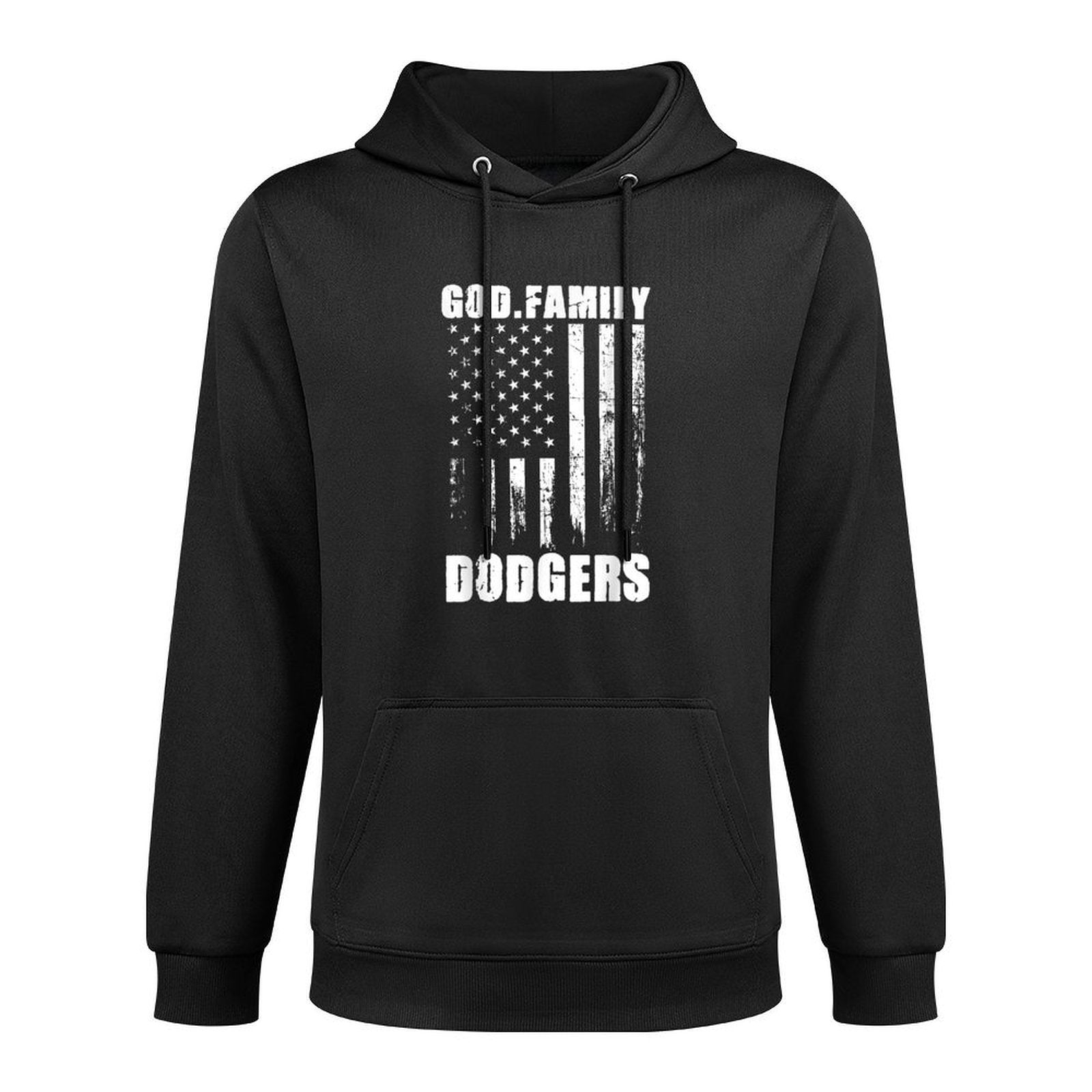 God. Family. Dodgers. Vintage USA Adjustable Hood Hoodie