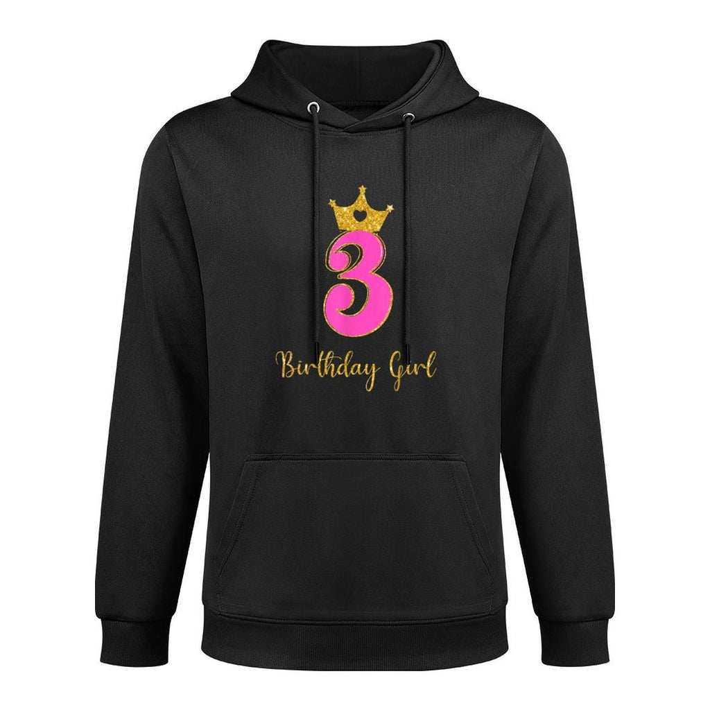 3rd Birthday Girls 3 Three Year Old Birthday Party Toddler Medium-Weight Fabric Hoodie
