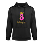 3rd Birthday Girls 3 Three Year Old Birthday Party Toddler Medium-Weight Fabric Hoodie